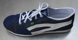 basket tennis TAYGRA en toile Jeans et bande blanche, cousue main