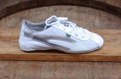 taygra basquettes taygra blanche avec bande argent miroir