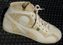 basket montante TAYGRA toile de jute et cuir �cologique beige