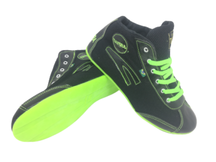  Bota TAYGRA cano medio pra dan�a preto gloss sola verde